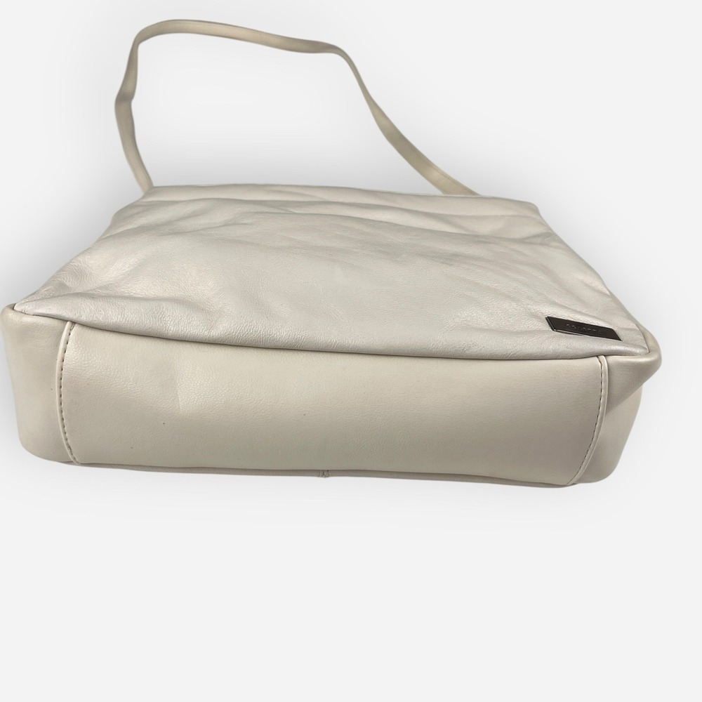 Vintage Coletta Shoulder Bag Clutch Genuine Leather‎ Bone Ivory Strap - Picture 6 of 12
